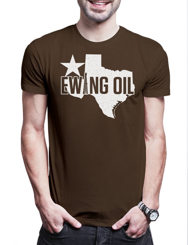 Urban Backwoods Print-Shirt Ewing Oil B2 Herren T-Shirt Logo Texas Symbol Dallas State TV Series (1-tlg) Show 80s Eighties 1978 von Urban Backwoods