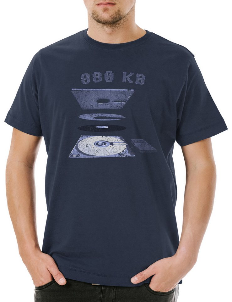 Urban Backwoods Print-Shirt Explosion 3.5 Floppy Disk Herren T-Shirt Retro Computer Commodore PC (1-tlg) Amiga 500 Diskette 880 von Urban Backwoods
