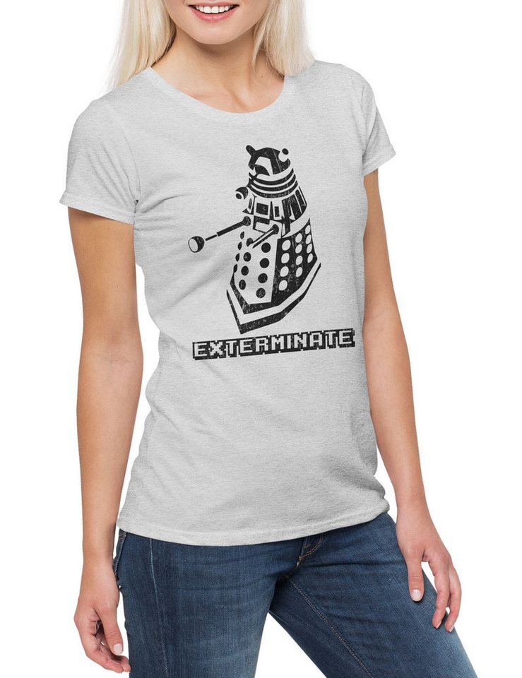 Urban Backwoods Print-Shirt Exterminate Damen T-Shirt Graham Yasmin Ryan Doc Doctor Doktor Dr. (1-tlg) Telefonzelle Who Phone Booth von Urban Backwoods
