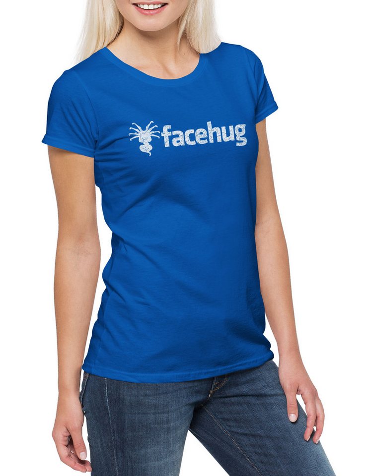 Urban Backwoods Print-Shirt Facehug Damen T-Shirt Ripley Prometheus Alien Nostromo Aliens Weyland (1-tlg) Movie Film Fan Saga von Urban Backwoods