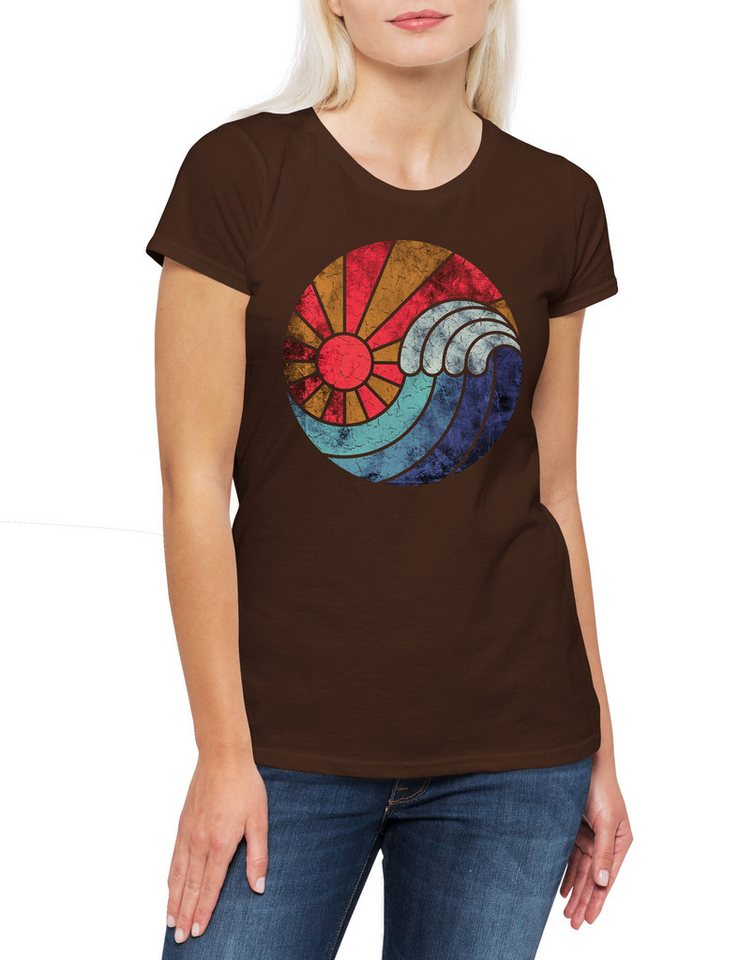 Urban Backwoods Print-Shirt Fire Water Yin Yang Damen T-Shirt Feuer Wasser Esoterik Yin-Yang Logo (1-tlg) Symbol Sign Zeichen Yoga von Urban Backwoods