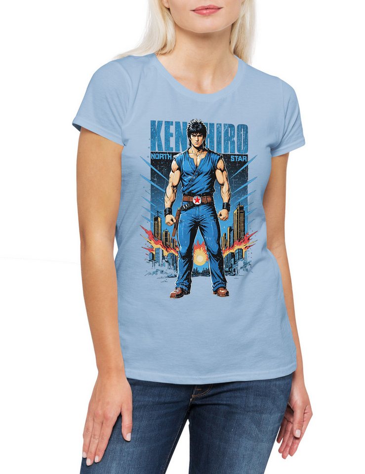 Urban Backwoods Print-Shirt Fist Kenshiro Damen T-Shirt No Of The Hokuto Ken North Star Raoh Toki (1-tlg) Jagi Shin Rei Yuria von Urban Backwoods