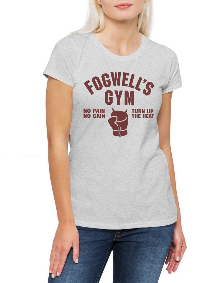 Urban Backwoods Print-Shirt Fogwell's Gym Damen T-Shirt Murdock Symbol DD Company Hells Logo (1-tlg) Kitchen Daredevil New York von Urban Backwoods