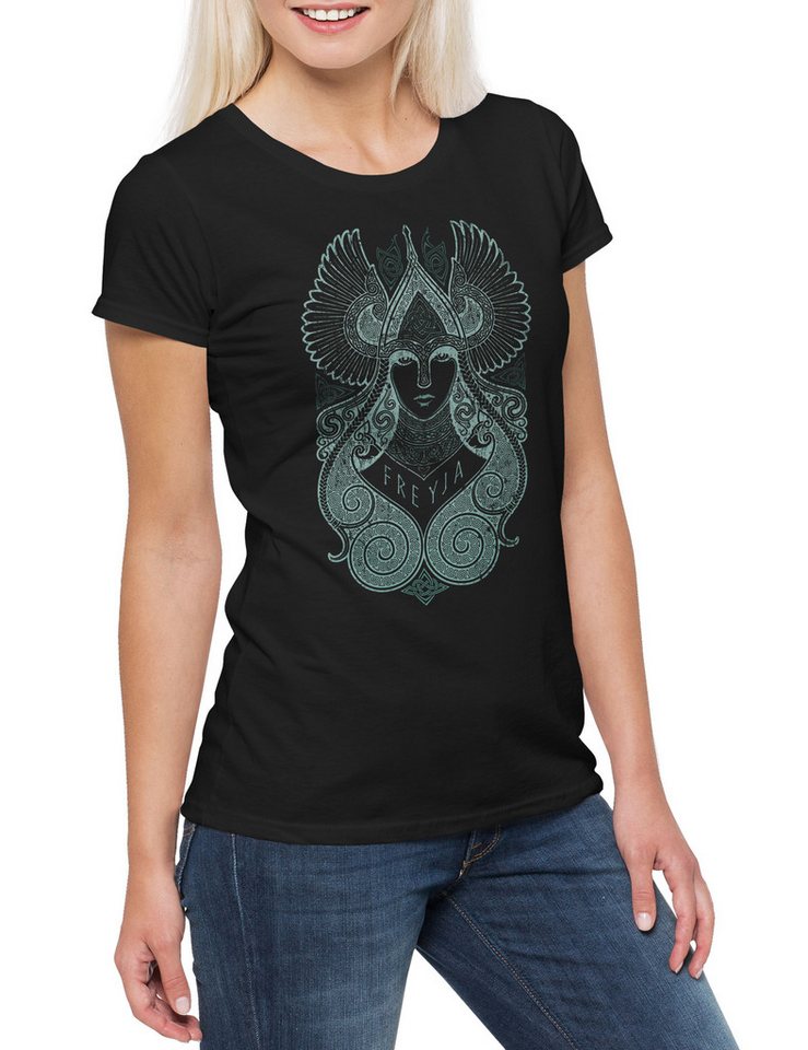 Urban Backwoods Print-Shirt Freyja II Damen T-Shirt Freia Fenris Walhalla Odhin Thor Loki Vikings (1-tlg) Wikinger Midgard Asgard Yggdrasil von Urban Backwoods