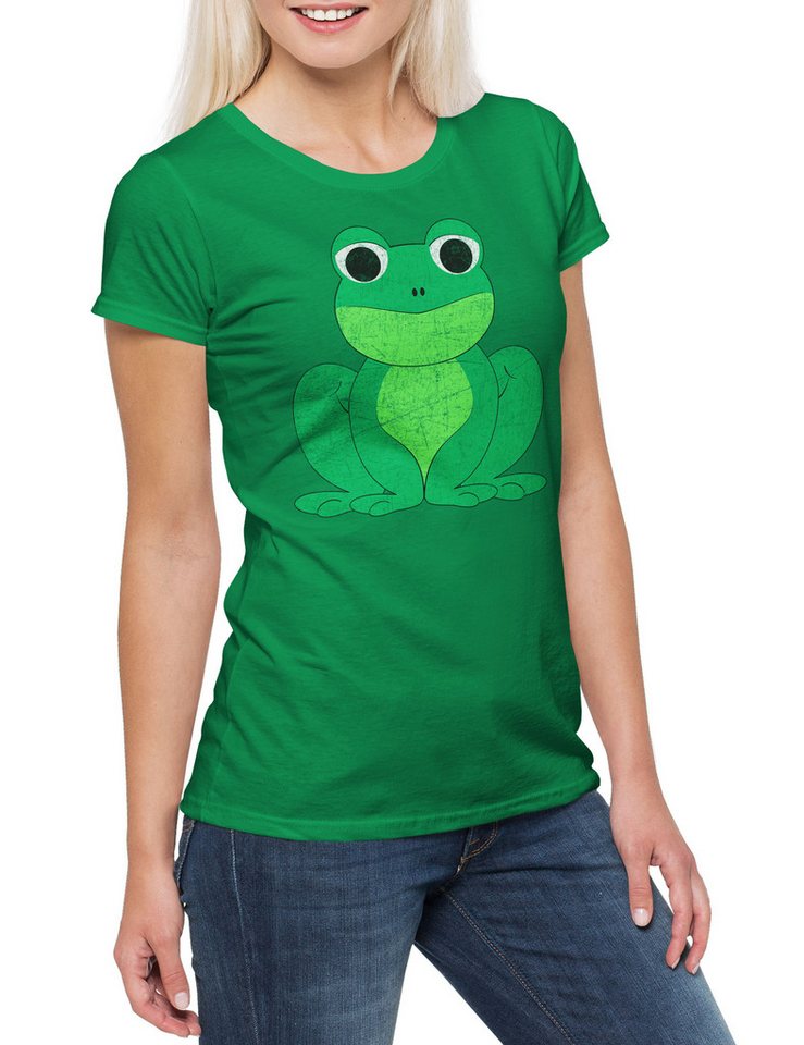 Urban Backwoods Print-Shirt Frog I Damen T-Shirt Mermaid Meerjungfrau Einhorn Regenbogen Rainbow (1-tlg) Move Frosch Unicorn Cute von Urban Backwoods