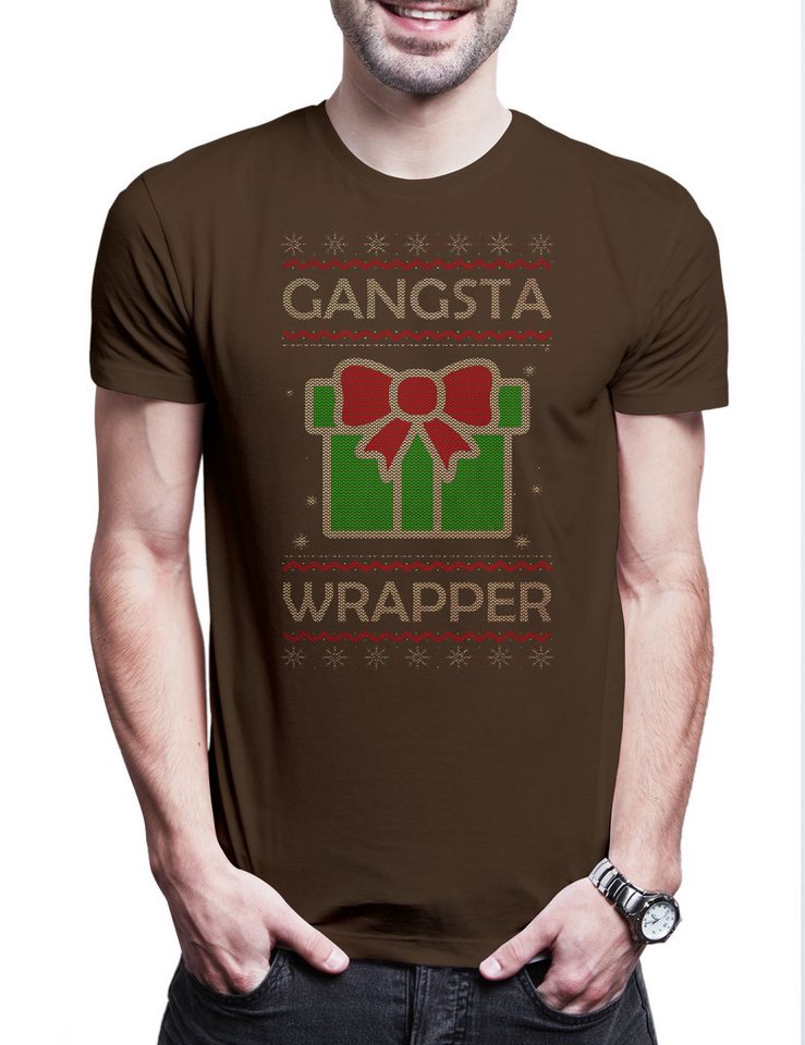 Urban Backwoods Print-Shirt Gangsta Wrapper Herren T-Shirt X-Mas Bad Weihnachtsmann Merry Vacation (1-tlg) Christmas Santa Movie Claus von Urban Backwoods