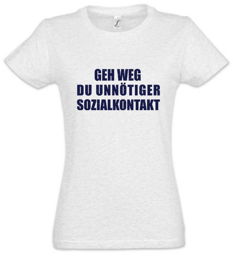 Urban Backwoods Print-Shirt Geh Weg Du Unnötiger Sozialkontakt Damen T-Shirt Menschenfeind Fun (1-tlg) Misanthrop Spaß Geschenk Fun von Urban Backwoods