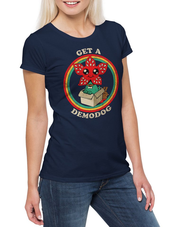 Urban Backwoods Print-Shirt Get A Demodog I Damen T-Shirt Stranger Jane Kids Monster Ghost World (1-tlg) Will Things Alphabet Series von Urban Backwoods