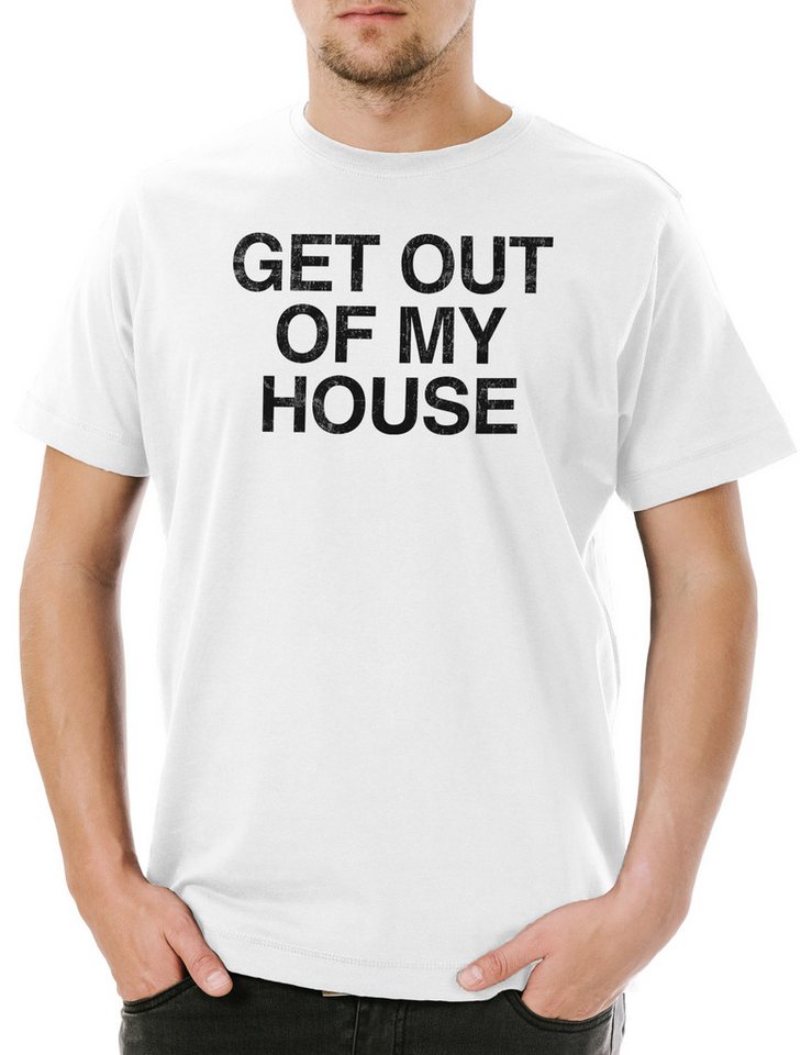 Urban Backwoods Print-Shirt Get Out Of My House Herren T-Shirt Two and a Charlie Fun Half Fun Men (1-tlg) Alan Kult Harper Waffles von Urban Backwoods