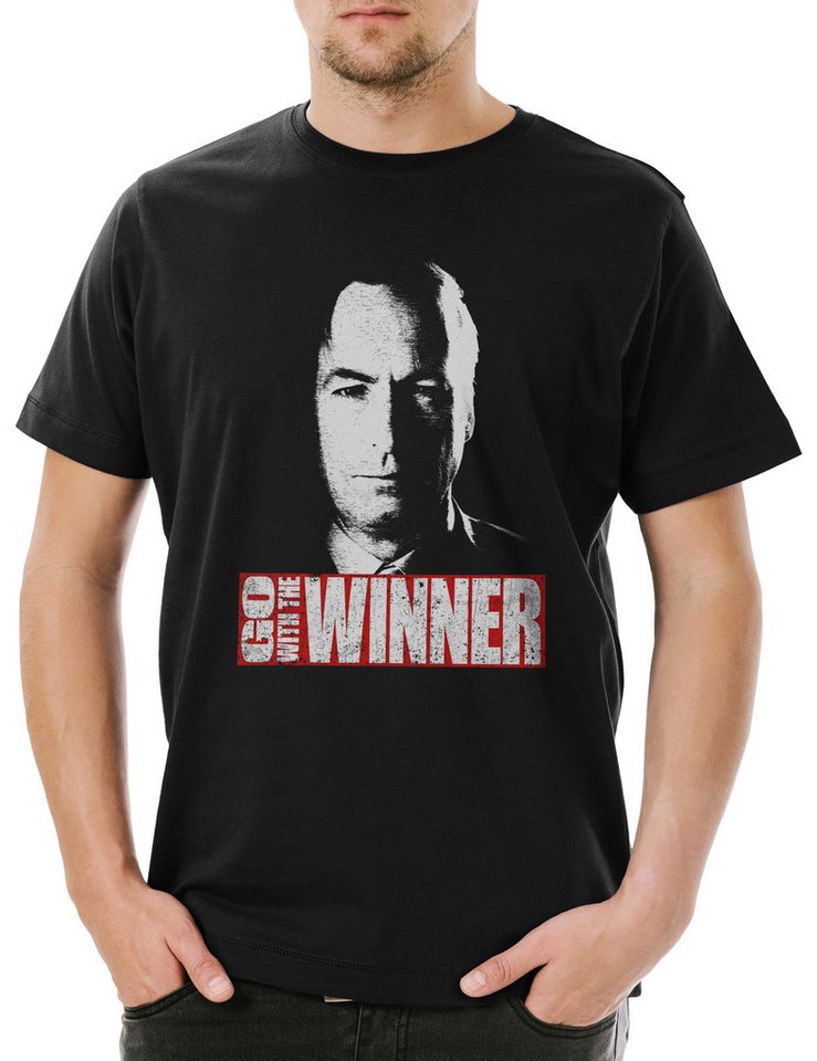 Urban Backwoods Print-Shirt Go With The Winner Saul Herren T-Shirt Better Breaking Call Walter (1-tlg) Goodman Bad Crystal White von Urban Backwoods