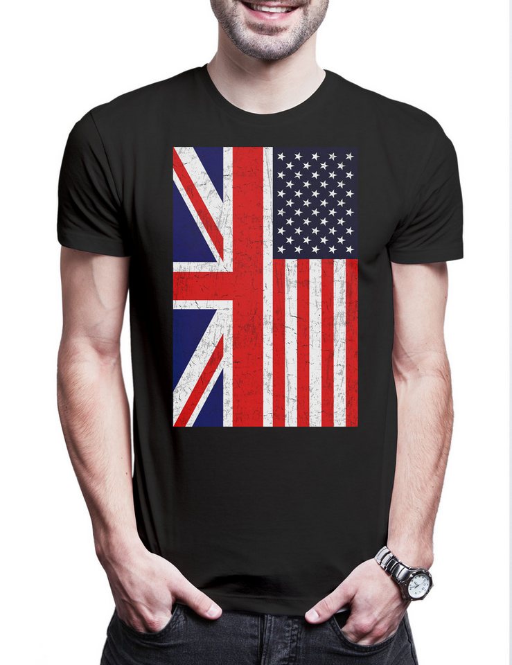Urban Backwoods Print-Shirt Great Britain USA Flag Herren T-Shirt America Amerika US United States (1-tlg) Engalnd Britain British Empire von Urban Backwoods