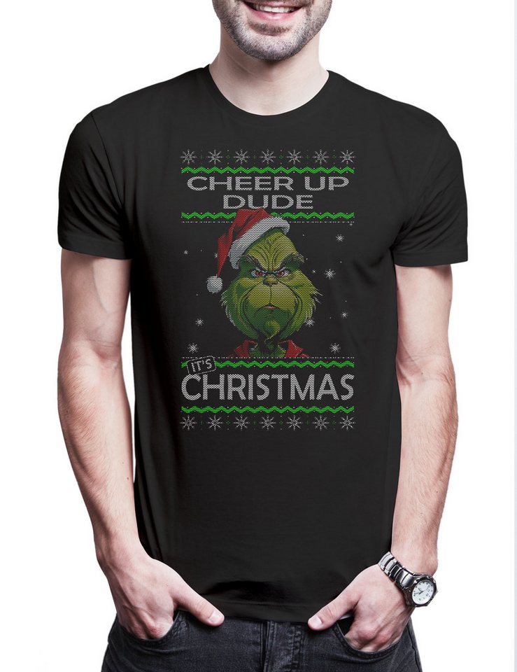 Urban Backwoods Print-Shirt Green Christmas Herren T-Shirt Merry Santa X-Mas Claus Grinch (1-tlg) Weihnachten Weihnachtsmann Nikolaus Grinch von Urban Backwoods