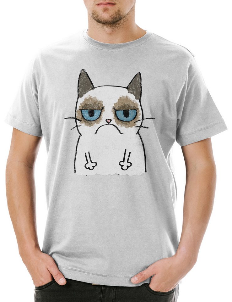 Urban Backwoods Print-Shirt Grumpy Cat II Herren T-Shirt Cats Katze Gatto Gamer Games Gaming Nerd (1-tlg) Admin Informatik Informatiker Computer von Urban Backwoods