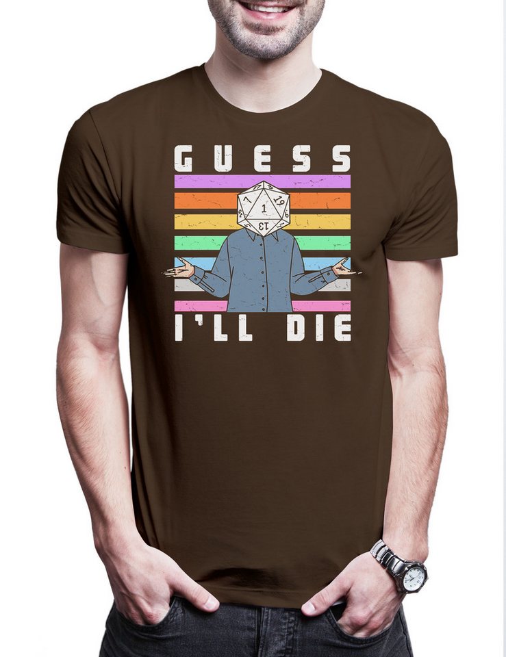 Urban Backwoods Print-Shirt Guess I'll Die RPG Dice Herren T-Shirt Gaming Dungeons Roleplay (1-tlg) Tabletop Dragons Rollenspiel Gamer von Urban Backwoods