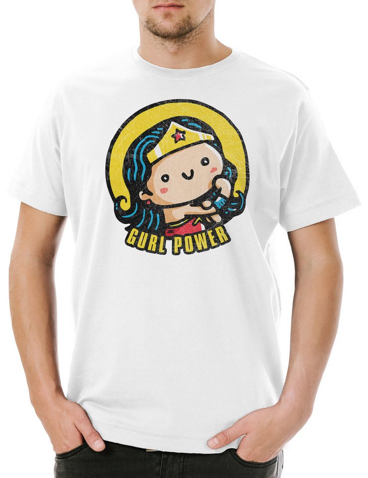 Urban Backwoods Print-Shirt Gurl Power II Herren T-Shirt Girls Wonder Fun Comic Look Girl Woman (1-tlg) Hero Feminism Feminismus Heroine von Urban Backwoods