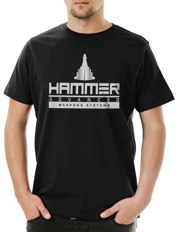 Urban Backwoods Print-Shirt Hammer Advanced Weapons Systems Herren T-Shirt Iron Logo Arc Man Stark (1-tlg) Reactor Tony Mark II von Urban Backwoods