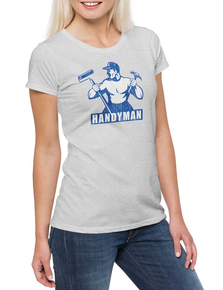 Urban Backwoods Print-Shirt Handyman III Damen T-Shirt Handwerk Handwerker Heimwerker Hausmeister (1-tlg) Repairman DIY Enthusiast Mann von Urban Backwoods