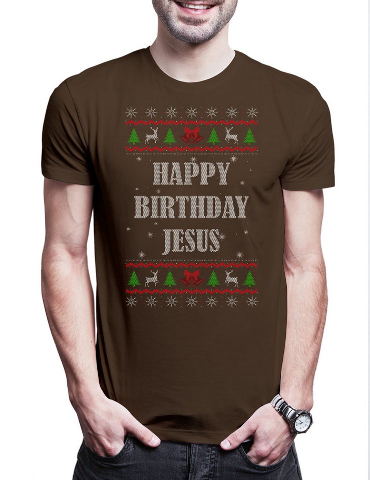 Urban Backwoods Print-Shirt Happy Birthday Jesus Herren T-Shirt Holy Christus Christmas X-Mas (1-tlg) Weihnachten Merry Christ Santa von Urban Backwoods