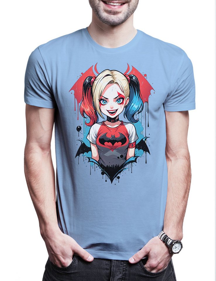 Urban Backwoods Print-Shirt Harley Batcave Girl Herren T-Shirt Bat Logo Quinn Anime Gotham Batman (1-tlg) Modern Art Man Woman von Urban Backwoods
