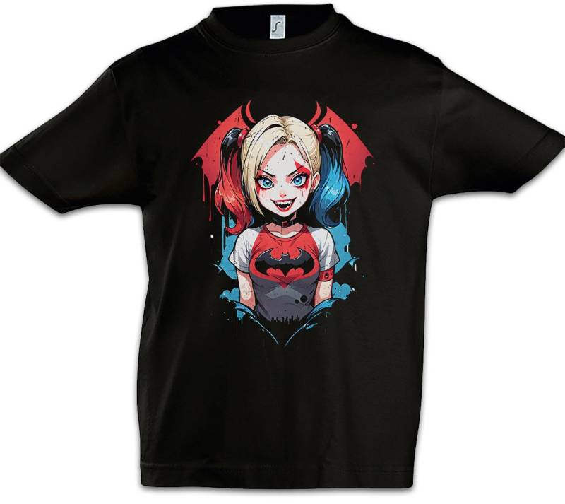Urban Backwoods Print-Shirt Harley Batcave Girl Kinder T-Shirt Bat Logo Quinn Anime Gotham Batman (1-tlg) Modern Art Man Woman von Urban Backwoods