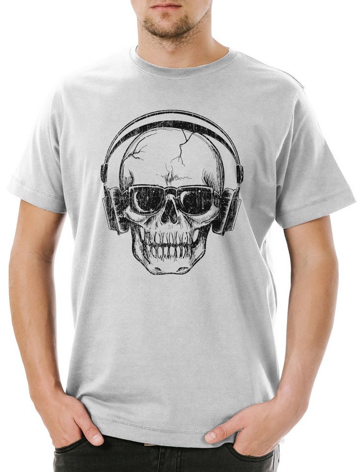 Urban Backwoods Print-Shirt Headphones Sunglasses Skull Herren T-Shirt Hard Rock Techno Tattoo (1-tlg) Electro DJ MC Rap von Urban Backwoods