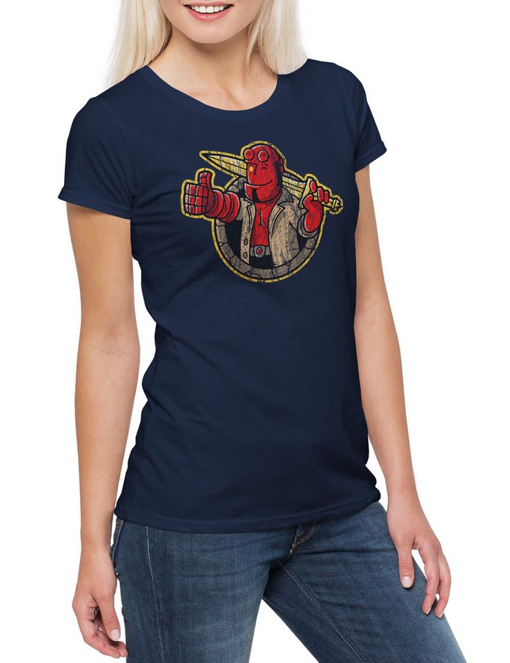 Urban Backwoods Print-Shirt Hell B Damen T-Shirt Agent Logo Movie Hellboy Mike Mignola Boy Anung (1-tlg) Un Rama Comic Paranormal von Urban Backwoods