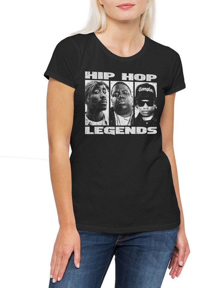 Urban Backwoods Print-Shirt Hip Hop Legends Damen T-Shirt Rap Gangster Legenden Heroes Rapper (1-tlg) Producer Produzent Musik Music von Urban Backwoods