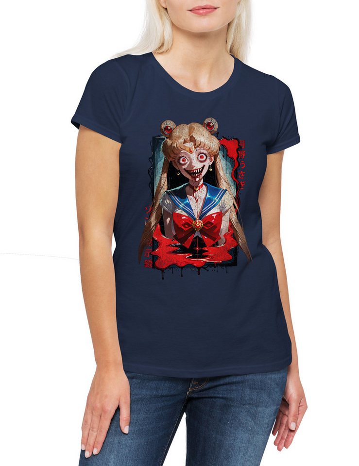 Urban Backwoods Print-Shirt Horror MoonDamen T-Shirt Anime Sailor Girl Usagi Tsukino Princess (1-tlg) Serenity Wild Rabbit Of von Urban Backwoods