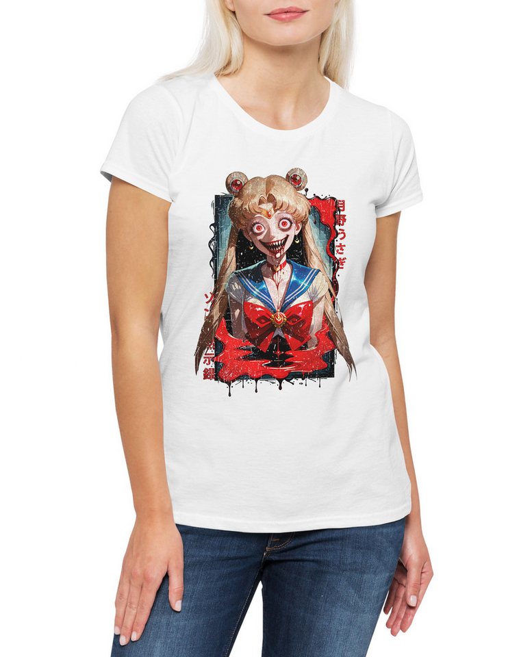 Urban Backwoods Print-Shirt Horror MoonDamen T-Shirt Anime Sailor Girl Usagi Tsukino Princess (1-tlg) Serenity Wild Rabbit Of von Urban Backwoods
