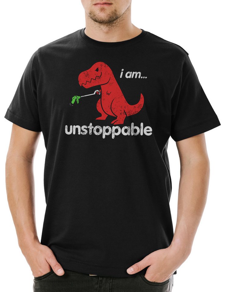 Urban Backwoods Print-Shirt I Am Unstoppable Herren T-Shirt Tyrannosaurus Rex T-Rex Dinosaurier (1-tlg) Who Dinosaur Bambi Killed von Urban Backwoods