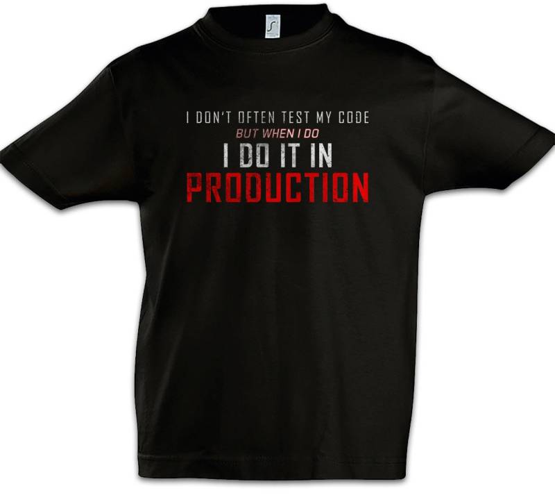 Urban Backwoods Print-Shirt I Don't Often Test My Code Kinder T-Shirt Production Testing TIP (1-tlg) Informatiker Software Entwickler Developer von Urban Backwoods