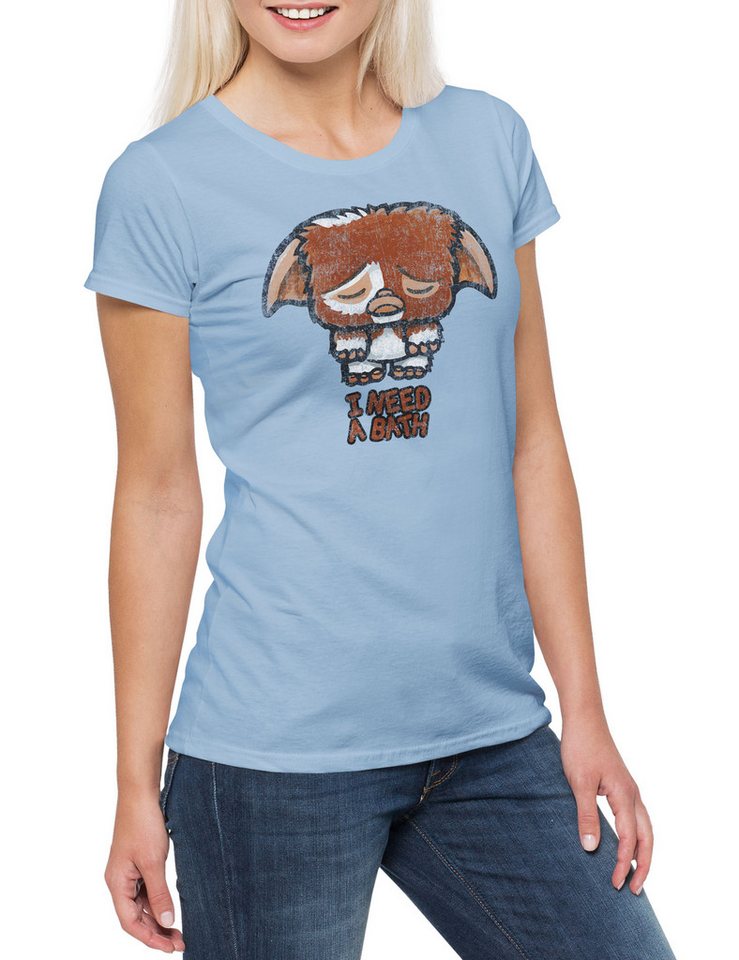 Urban Backwoods Print-Shirt I Need A Bath Damen T-Shirt Gremlins Fun Gremlin Symbol Light (1-tlg) Crossover Kleine Monster Mogwai von Urban Backwoods