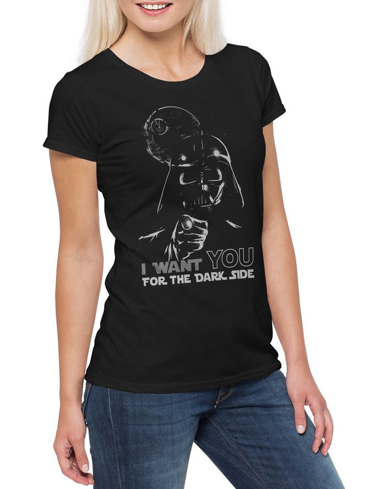 Urban Backwoods Print-Shirt I Want You For The Dark Side Damen T-Shirt Darth Star Dunkle Seite (1-tlg) Macht Wars Vader Imperium von Urban Backwoods