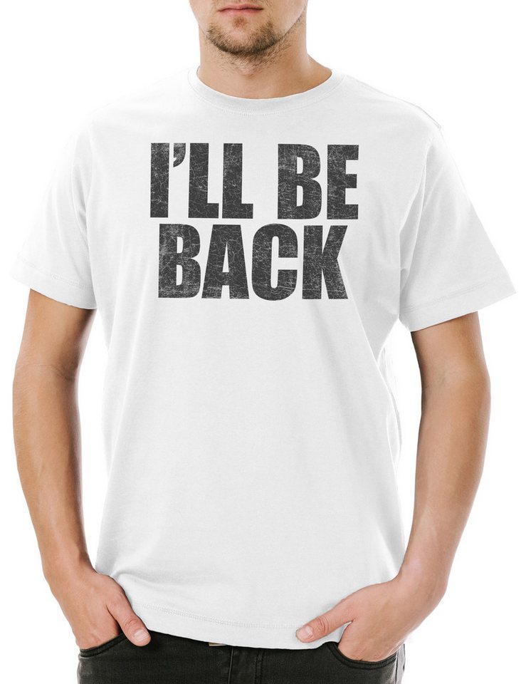Urban Backwoods Print-Shirt I'll Be Back Herren T-Shirt Arnold Arnie Fun Kult T-800 80s Terminator (1-tlg) Schwarzenegger Slogan Spruch Quote von Urban Backwoods