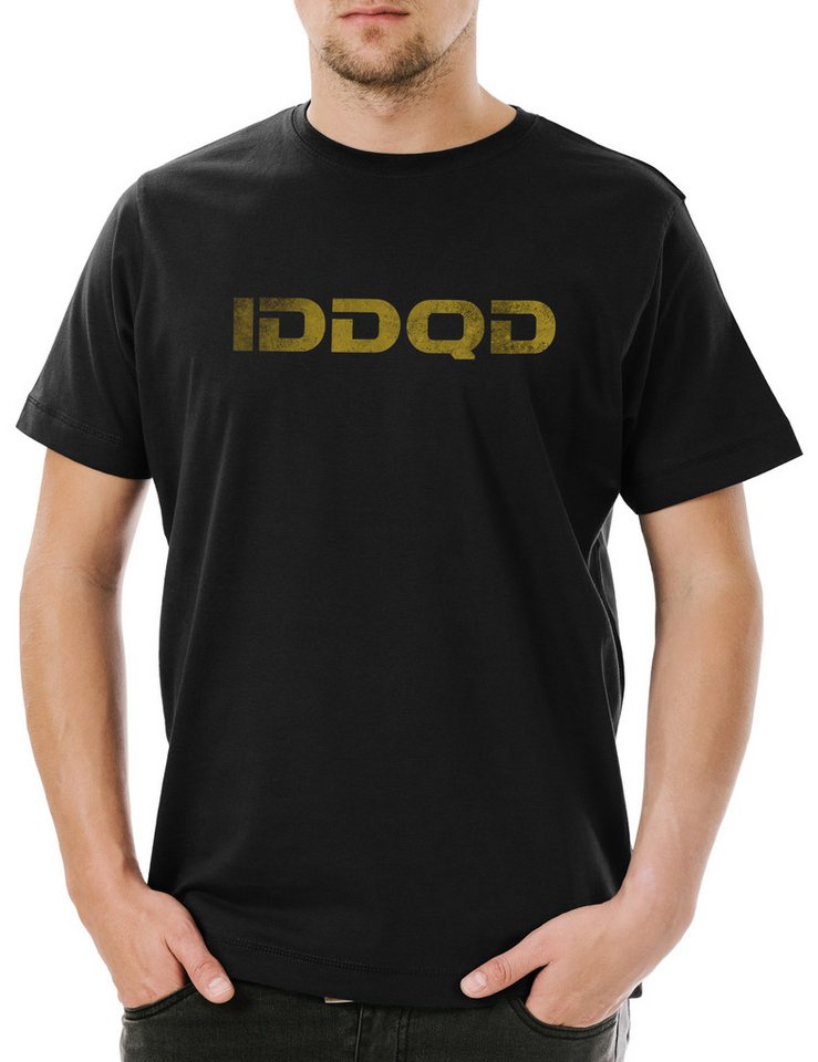 Urban Backwoods Print-Shirt IDDQD Herren T-Shirt Fun Nerd Geek Sysadmin Coder Analyst IT Cheat (1-tlg) Gamer Gaming Games PC von Urban Backwoods