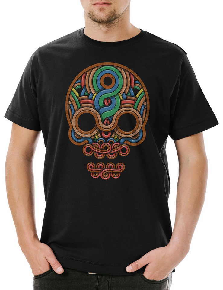Urban Backwoods Print-Shirt Inca Skull Herren T-Shirt Inka Mayans Maya Aztecs Azteken America Ink (1-tlg) Indians Sugar Mexican Tattoo von Urban Backwoods