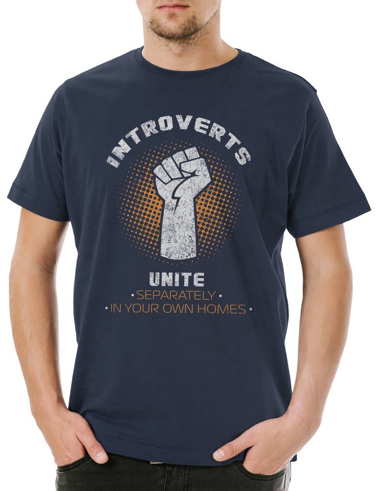 Urban Backwoods Print-Shirt Introverts Unite Herren T-Shirt Geek Nerd Fun Informatiker Informatik (1-tlg) Freak Introvertiert Gamer Computer von Urban Backwoods