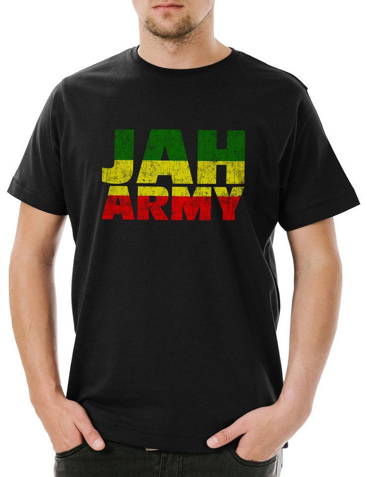 Urban Backwoods Print-Shirt Jah Army Herren T-Shirt Babylon Musik Babylon Zion Jamaika Wailers (1-tlg) Reggae Marley Irie Ska von Urban Backwoods
