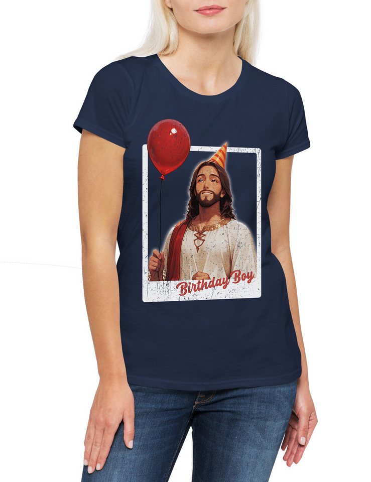 Urban Backwoods Print-Shirt Jesus Birthday Boy Damen T-Shirt Holy Christus Christmas X-Mas (1-tlg) Weihnachten Merry Christ Santa von Urban Backwoods