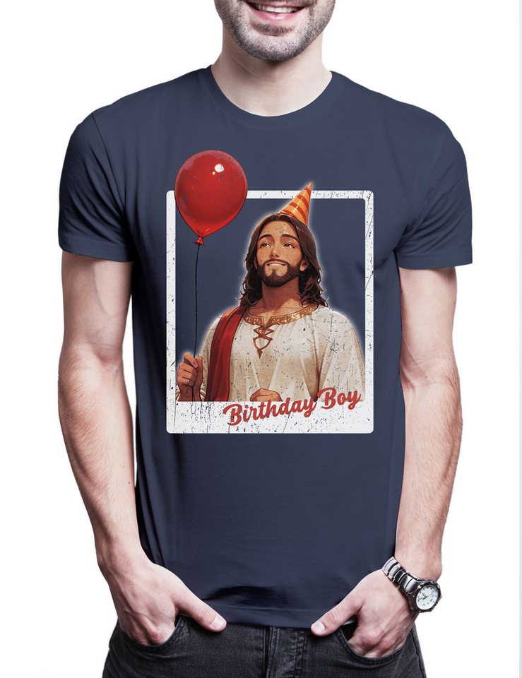 Urban Backwoods Print-Shirt Jesus Birthday Boy Herren T-Shirt Holy Christus Christmas X-Mas (1-tlg) Weihnachten Merry Christ Santa von Urban Backwoods