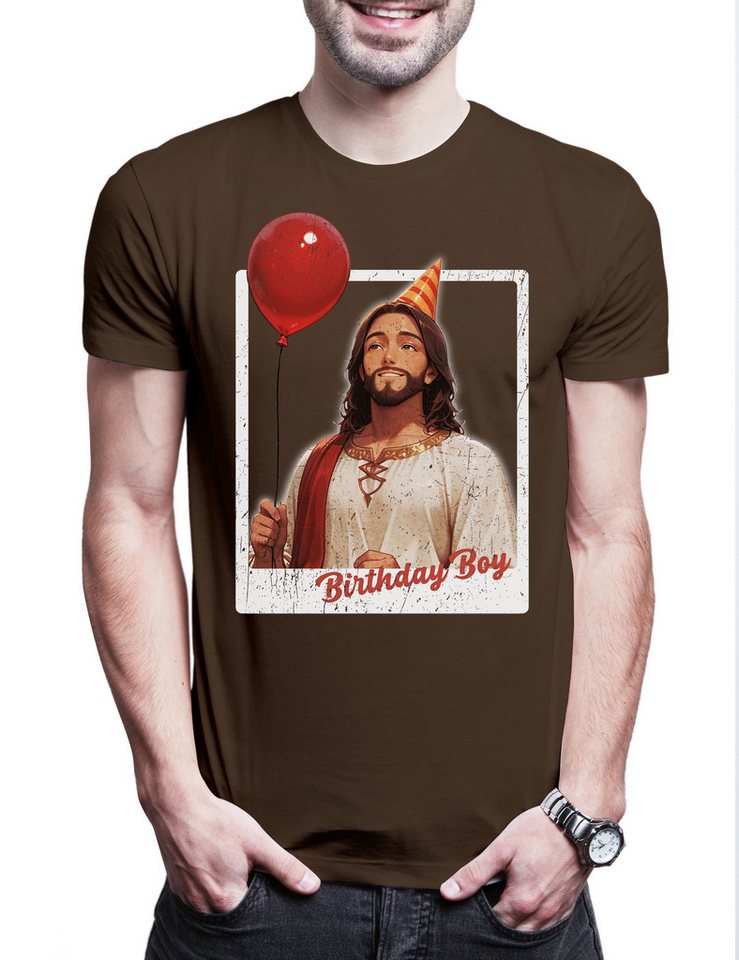 Urban Backwoods Print-Shirt Jesus Birthday Boy Herren T-Shirt Holy Christus Christmas X-Mas (1-tlg) Weihnachten Merry Christ Santa von Urban Backwoods
