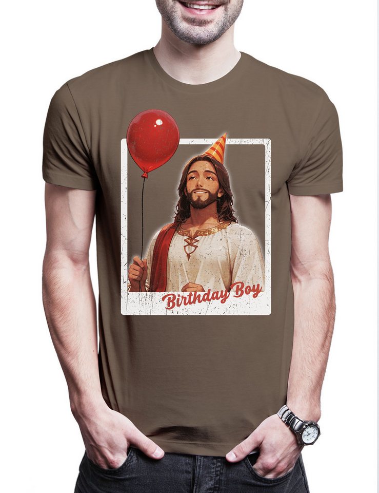 Urban Backwoods Print-Shirt Jesus Birthday Boy Herren T-Shirt Holy Christus Christmas X-Mas (1-tlg) Weihnachten Merry Christ Santa von Urban Backwoods