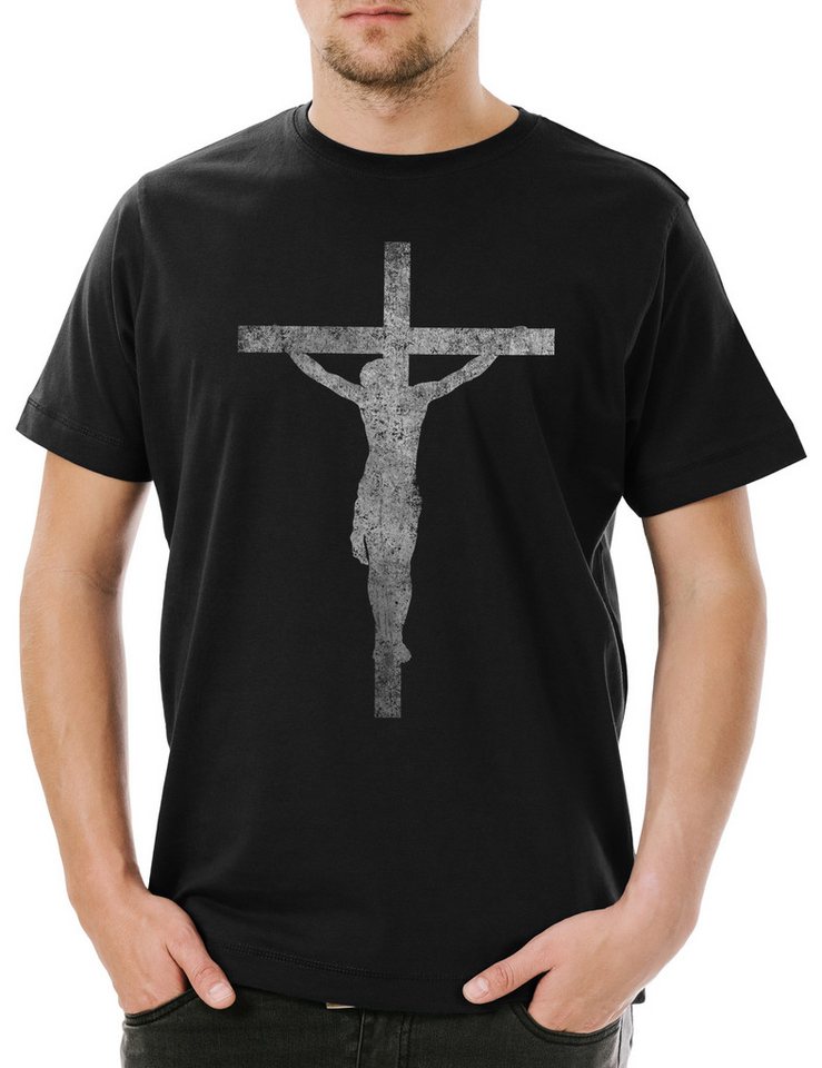 Urban Backwoods Print-Shirt Jesus Cross Herren T-Shirt Christ Messiah Messias Christentum Christus (1-tlg) Gott Kirche Glaube Heilig von Urban Backwoods