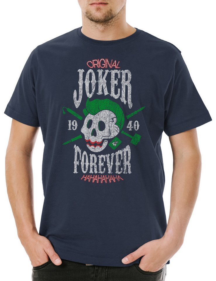 Urban Backwoods Print-Shirt Joker Forever Herren T-Shirt Skull Schädel Totenkopf Batman (1-tlg) Totenschädel Gotham Dark Wayne von Urban Backwoods