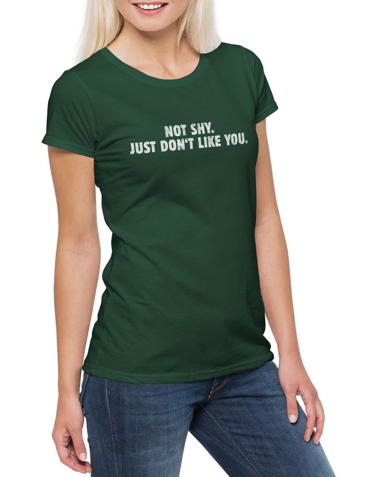 Urban Backwoods Print-Shirt Just Don't Like You Damen T-Shirt Not Shy Misanthrop Introvert (1-tlg) Outsider Nerd Geek Fun von Urban Backwoods