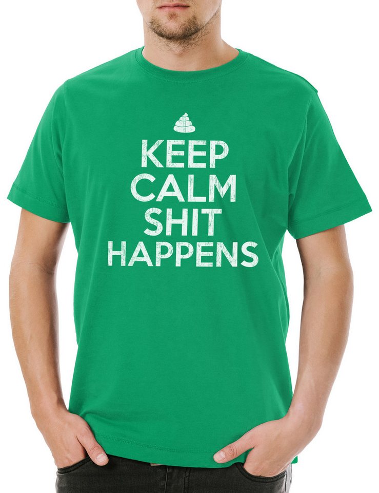 Urban Backwoods Print-Shirt Keep Calm And Happens Herren T-Shirt Nothing Shit Nichts Nihilist (1-tlg) Comedy Fun Clown Comedian von Urban Backwoods