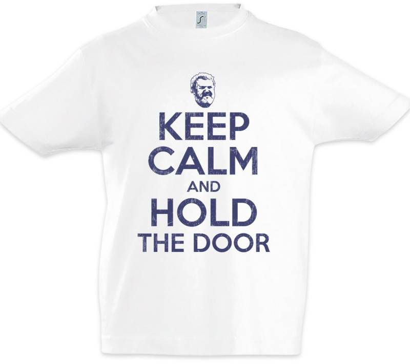 Urban Backwoods Print-Shirt Keep Calm And Hold The Door Kinder T-Shirt Game Swords Of Tyrion Haus (1-tlg) Thrones Wolf Stark Häuser von Urban Backwoods
