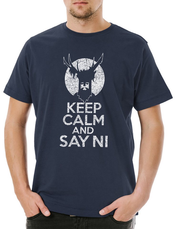 Urban Backwoods Print-Shirt Keep Calm And Say Ni Herren T-Shirt Monty Of Python The Holy Grail (1-tlg) Knights Ritter der Kokosnuß von Urban Backwoods