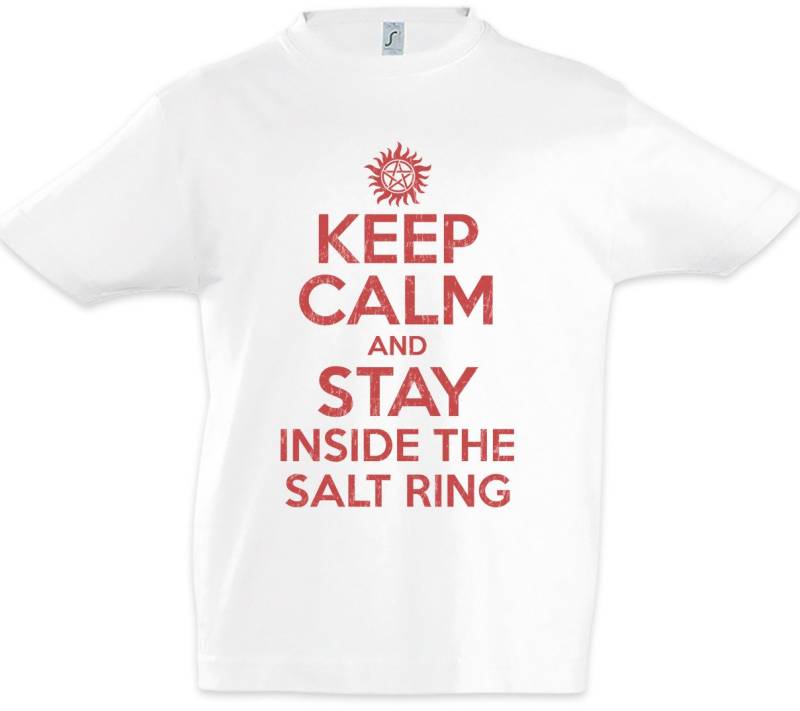 Urban Backwoods Print-Shirt Keep Calm And Stay Inside The Salt Ring Kinder T-Shirt Supernatural (1-tlg) Fun Logo Pentragramm Pentacle von Urban Backwoods