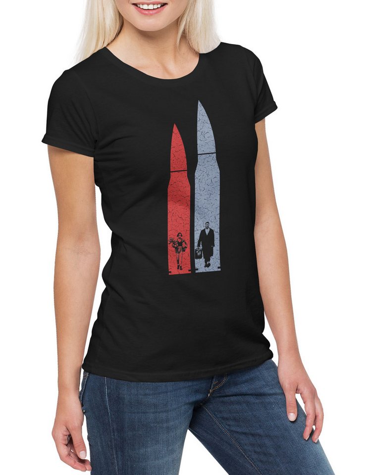Urban Backwoods Print-Shirt L & M Damen T-Shirt der The Fun Profi Professional Movie Film Léon (1-tlg) Leon Bullet Bullets Mathilda von Urban Backwoods